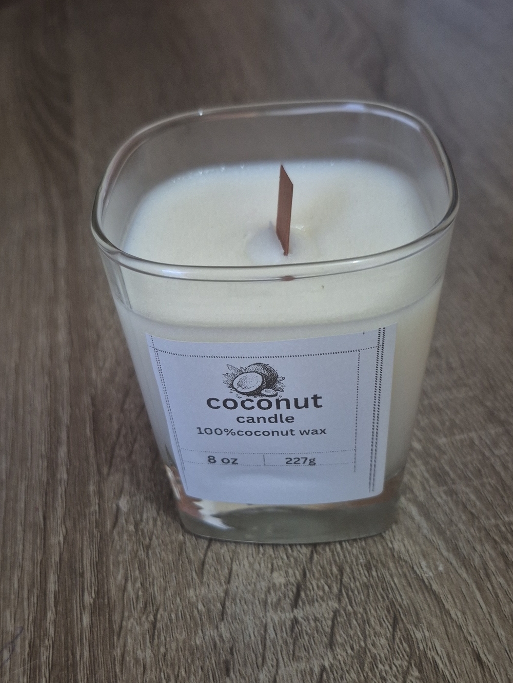 Coconut Candle - White Coconut Wax Candle with Wooden Wick $15 Each Jar - Picture 5 of 7